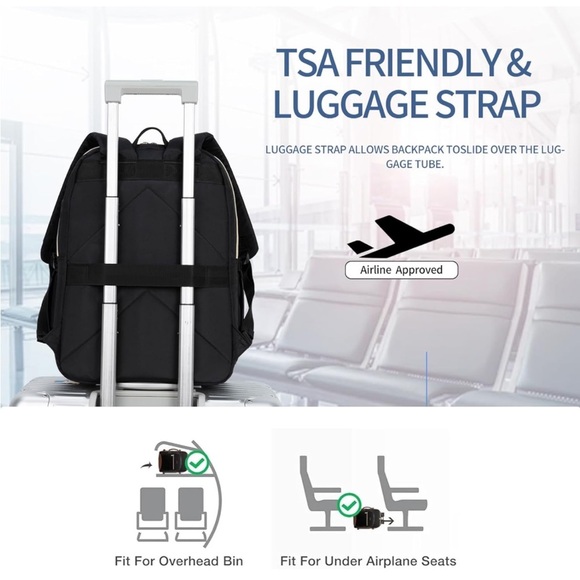 Empsign laptop backpack with USB port - dimensions in photos FLORAL pattern - Picture 7 of 7